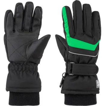 Rukavice Dětské zimní (lyžařské) rukavice Loap Rufus černé se zelenou