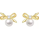 JAY Náušnice s 12 mm bílou perlou Fatima - stříbrné zapínání, zirkon JAY-9061-E09913 Zlatá Bílá