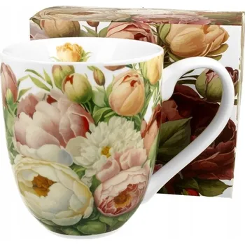 Stolování DUO Porcelain hrnek Jumbo XXL 1 l pivoňky