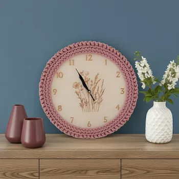 Hodiny Nástěnné hodiny luční kvítí - růžové (hodiny)