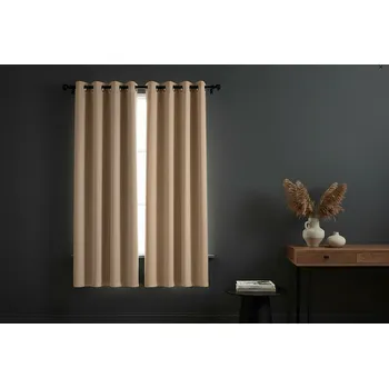 Zatemňovací krátký závěs s kroužky FLAVIA- BLACKOUT 135x180 cm béžová (cena za 1 kus) Mybesthome