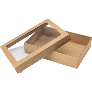 Obalový materiál 25 ks - Dárková krabice dno + průhledné víko 340x230x70