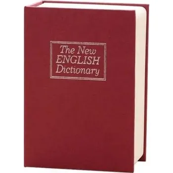 Trezor Tajná pokladnička na klíč ve tvaru knihy The New English Dictionary skrytý zámek bezpečná pokladnička na peníze červená