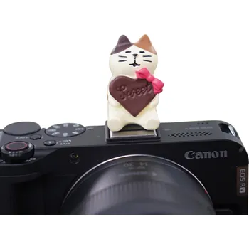 Selfie tyč Krytka blesku fotoaparátu Univerzální patice Dekorativní ochrana motiv kočka s čokoládou pro Sony Nikon Canon Fuji Pentax Leica Olympus