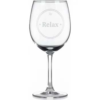 Sklenice Sklenice na víno s gravírovaným textem „Relax“