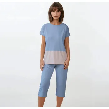 Dámské pyžamo TREAT WEAR DÁMSKÉ PYŽAMO AIRY 2: Modrá+Růžová L