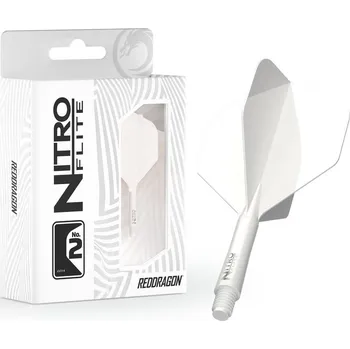 Šipka Red Dragon Nitro Flite bílé integrované letky a dlouhé násadky