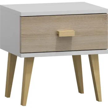 Noční stolek Noční stolek Savona bílý/dub Sonoma