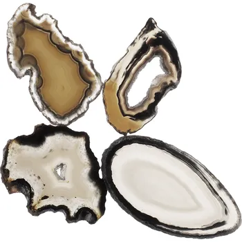 Přírodní kámen Achátový plátek přírodní, 40-45 mm, 4 ks