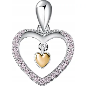 Přívěsek Přívěsek srdce zirkon pozlacené srdíčko stříbro o ryzosti 925
