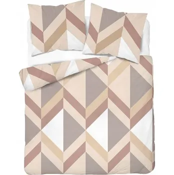Povlečení Povlečení 160x200 GEOMETRICKÉ TVARY béžové, silné, 160 g/m²