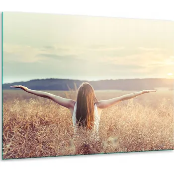 Obraz SKLENĚNÁ OCHRANNÁ DESKA NA SPORÁK 60x52 ŽENA