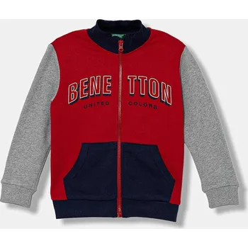 Chlapecká mikina Dětská bavlněná mikina United Colors of Benetton 3J70G503X.P.seasonal červená 33A, vel. 104