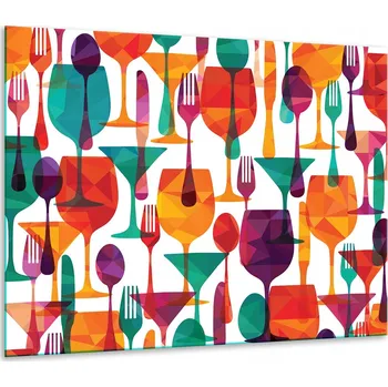 Obraz SKLENĚNÁ OCHRANNÁ DESKA NA SPORÁK 60x52 SKLENIČKY