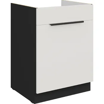 Kuchyňská linka Spodní skříňka pod dřez Aria 60 ZL 1S BB - Premium Box Barva korpusu: Černá, Barva dvířek: WH - Crystal white AFM