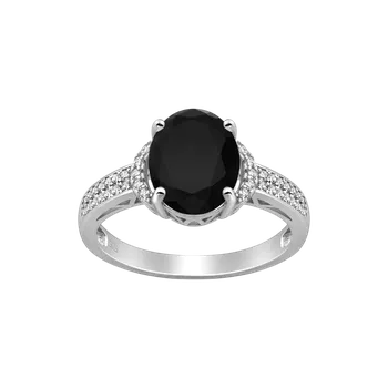 Prsten Stříbrný prsten Calista – ČERNÁ 51