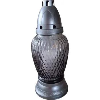 Svíčka Lampa hřbitovní stříbrná ps3214 (svíčka sklo)
