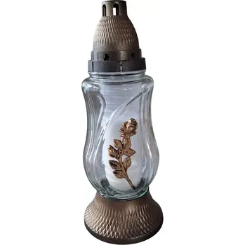 Svíčka Lampa hřbitovní růže poupě ps3217 (svíčka ve skle)