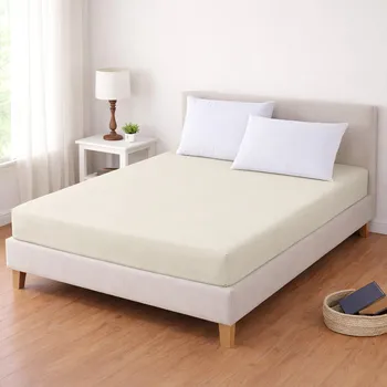 Prostěradlo Luxusní napínací mako-jersey prostěradlo s lycrou DELUXE Collection 140x200cm / 30cm elastické, měsíční jas / krémové