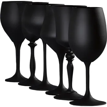 Sklenice Crystalex sklenice na bílé víno GlassGambit Černá 400 ml 6KS