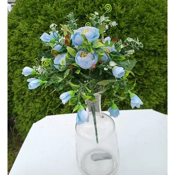 umělá květina Kytice pryskyřníku, modrá