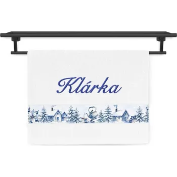 Ručník Ručník se jménem NA PŘÁNÍ 50x100 Zimní vesnička bílý