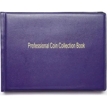 Album na mince 20,5 x 15,5 cm PVC fialové 10 stran 240 kapes Velikost mřížky 3 x 3 cm Kniha na sběratelské mince
