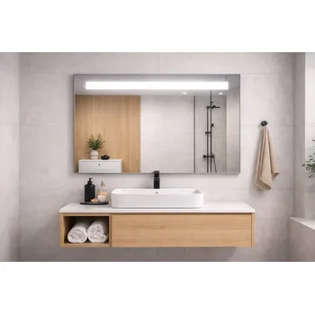 Zrcadlo Zrcadlo s horním LED osvětlením 1000x650 mm, spodní podsvícení (bssMFC65-10) + slevový kód