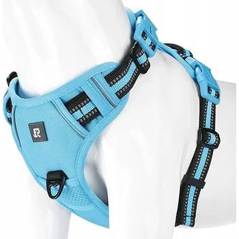 Postroj pro psa Postroj pro psa s úchytem a klipem na vodítko, vel. L, modrý