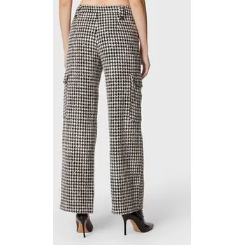 Dámské kalhoty ROTATE Kalhoty z materiálu Sparkly Houndstooth RT1901 Bílá Relaxed Fit 38