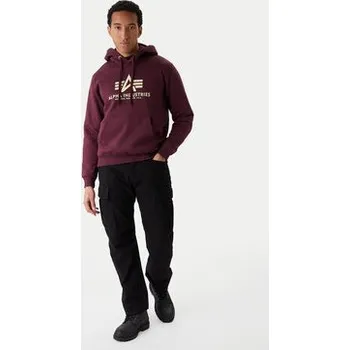 Pánská mikina Alpha Industries Mikina Basic 178312 Bordó Regular Fit M
