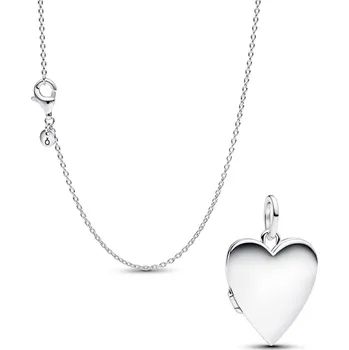 Módní doplněk PANDORA SET náhrdelník jemný a gravírovatelný přívěsek srdce