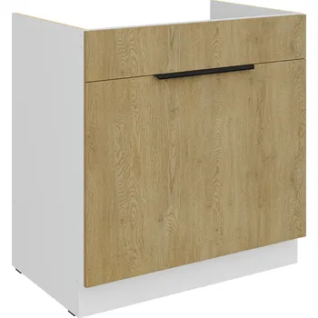 Kuchyňská linka Spodní skříňka pod dřez Cremona 80 ZL 1S BB - Premium Box Barva korpusu: Bílá, Barva dvířek: Dub Cremona
