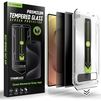 Techsuit - [kompatibilní s odemykáním otiskem prstu] TitanGlass CrystalHD (2 kusy) - Samsung Galaxy S26 Ultra - ochrana soukromí