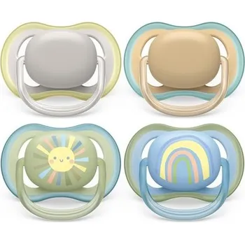 Kojenecká váha Dudlíky Philips AVENT ultra air – balení 4 kusů, prodyšné dudlíky bez BPA pro miminka 0–6 měsíců,