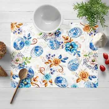 prostírání Dekorační prostírání na stůl Leona LN-114 Modré kraslice 30x40 cm