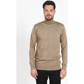Pánský svetr TallGuys Pánský prodloužený merino rolák | LIGHT | Mocca Velikost: XL