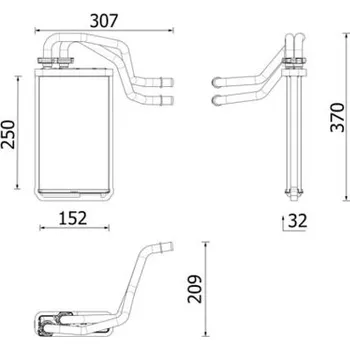 Výměník tepla Výměník tepla, vnitřní vytápění MAHLE AH 335 000P