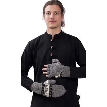 Rukavice Vlněné převlékací rukavice šedá