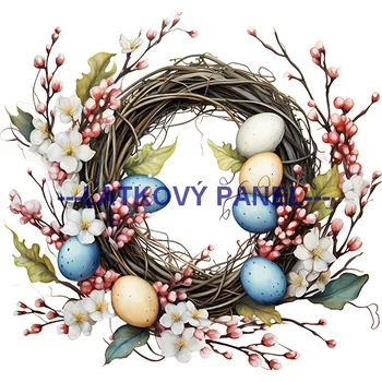 Látkový panel - Věneček jarní - VE-102 Velikost: 60x60cm, Materiál: Úplet
