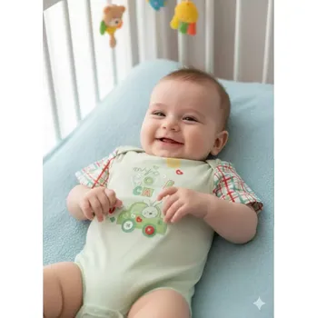 Kojenecké oblečení Kojenecké body krátký rukáv Ewa Jáš zelené