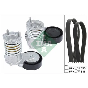 Sada kladky s žebrovaným řemenem INA 529 0490 10