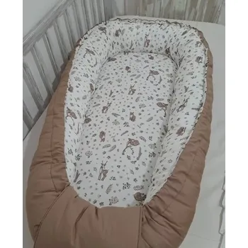 Hnízdečko pro miminko Hnědé se zvířátky 100 cm ČR