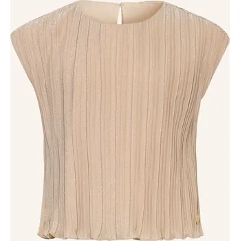 Guess Dívčí Plisované Tričko S Třpytivou Nití, béžová /...