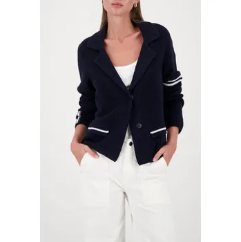 Dámská mikina Svetr Monari 410235 modré pletené marina styl Velikost: 36