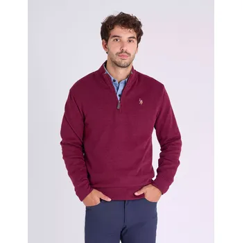 Pánská mikina U.S. Polo Assn. pánská mikina 1/4 ZIP MOCK vínová L