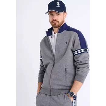 Pánská mikina U.S. Polo Assn. pánská mikina TRICOT TAPE šedá L