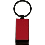 Kovová klíčenka s potahem z umělé kůže - červená laserové gravírování