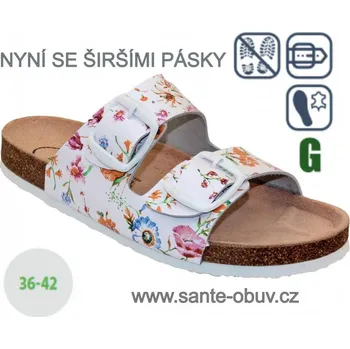 Dámská zdravotní obuv SANTÉ D/21N/FLORA/BP BÍLÁ pantofel vel.36-42, --- - 39