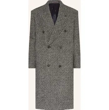 Pánský zimní kabát Tommy Hilfiger Pánský Vlněný Kabát, černá / světle šedá, 54